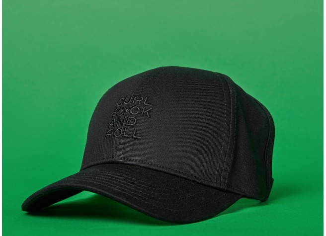 Обновлённая кепка для кудрявых CURL ROCK AND ROLL черная